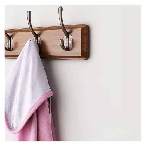 DETPWVWB Wandmontierter Kleiderhaken, Aufhängehaken, Einfache Garderobe Wandbehang Haken Regal Holz Edelstahl Tür Rückseite(Peach wood) von DETPWVWB