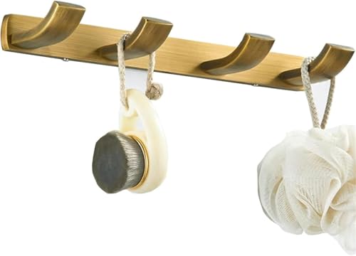 DETPWVWB Wandmontierter Kleiderhaken, Aufhängehaken, Kleiderhaken aus Metall mit 4 Haken for Aufhängen von Kleidung, Hüten und Handtüchern von DETPWVWB