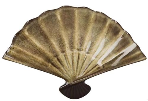 Einzigartige Servierteller in unregelmäßiger Form – trendiges fächerförmiges Geschirr for den Heimgebrauch(Tiger Skin Glaze) von DETPWVWB