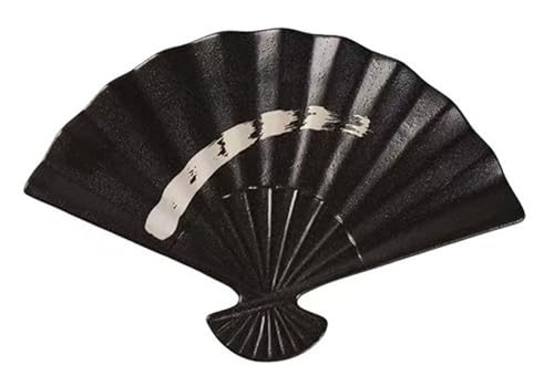 Fächerförmiger Essteller im Retro-Stil, geeignet for Sushi, Sashimi und gegrilltes Fleisch – schwarz-weißes Geschirr, geeignet for den Familiengebrauch.(Spinner) von DETPWVWB