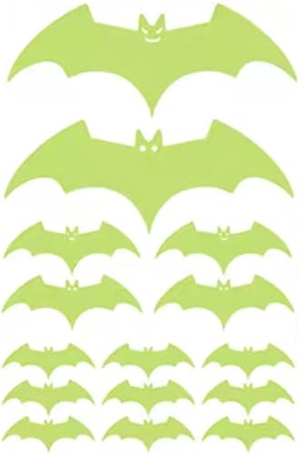 Halloween-Aufkleber, leuchtet im Dunkeln, gruseliges Gesicht, Wandkunst und leuchtende Kürbis-Dekorationen für festliche Feiern (Bat) von DETPWVWB