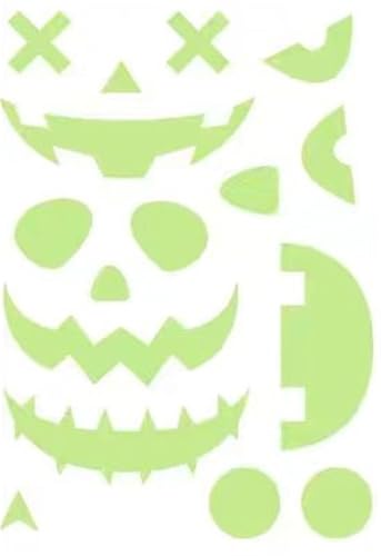 Halloween-Aufkleber, leuchtet im Dunkeln, gruseliges Gesicht, Wandkunst und leuchtende Kürbis-Dekorationen für festliche Feiern (Kürbis) von DETPWVWB