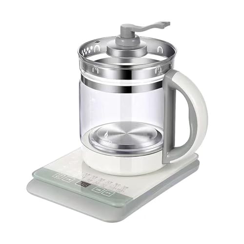 Multifunktionskessel aus Borosilikatglas - Vollautomatisches Dampf- und Siedelgerät für den Hausgebrauch(Grayish White) von DETPWVWB