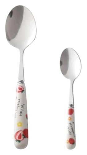 Reisebesteck-Set, Edelstahlmesser, Löffel und Gabe Geschirrset mit Keramikgriffen, hochglanzpoliertes Silberbesteck(2 Pcs) von DETPWVWB