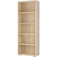 Kommode mit 2 Türen Holz Modern höhenverstellbarer Einlegeboden Schlafzimmer Büro Flur Mehrzweckschrank Aktenschrank Schrank 5 Fächer Eiche - Casaria von Casaria