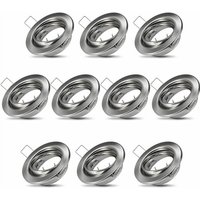 Deuba - 10x led Einbaurahmen inkl. GU10 Keramikfassungen Einbaustrahler Einbauleuchte 10er Set matt silber von Deuba