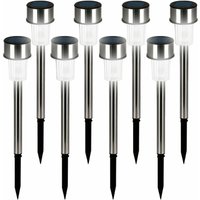 Monzana® led Solarlampen Außen 8er Set Wetterfest IP44 Edelstahl Dämmerungssensor Erdspieß Solar Garten Solarleuchte Wegeleuchte von Deuba