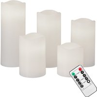 MONZANA® LED Kerzen mit Timerfunktion flackernd Echtwachs batteriebetrieben mit Fernbedienung dimmbar in Warmweiß Set à 5 Größen ø7,5cm MONZANA® LED Kerzen mit Timerfunktion flackernd Echtwachs batteriebetrieben mit Fernbedienung dimmbar in Warmweiß Set à 5 Größen ø7,5cm von Deuba