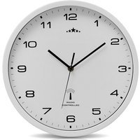 Monzana Wanduhr Funk Automatische Zeitumstellung Geräuscharm Quarzuhrwerk Analog 31 cm Indoor Funkuhr Uhr Modern Weiß von Deuba