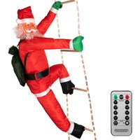 Led Weihnachtsmann Leiter xxl 240cm für In-/Outdoor Timer 8 Leuchtfunktionen dimmbar Santa Claus Nikolaus Weihnachten Deko Figur - Monzana von monzana