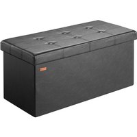 Casaria® Sitzbank mit Stauraum Faltbar Gepolstert Deckel Schlafzimmer Wohnzimmer Flur Sitztruhe Truhenbank Polsterbank l - Schwarz von Deuba