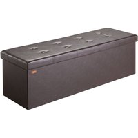 Casaria® Sitzbank mit Stauraum Faltbar Gepolstert Deckel Schlafzimmer Wohnzimmer Flur Sitztruhe Truhenbank Polsterbank xl - Braun von Deuba