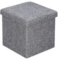 CASARIA® Hocker mit Stauraum Faltbar Deckel Gepolstert 40x40cm Klein Schlafzimmer Wohnzimmer Flur Sitzhocker Fußhocker Polsterhocker M - grau von Casaria