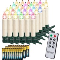 Led Weihnachtsbaumkerzen Kabellos Warmweiß Bunt 20er 30er 40er Set Batterie Timer Dimmbar Fernbedienung Christbaumkerzen Tannenbaumkerzen 30er / von monzana