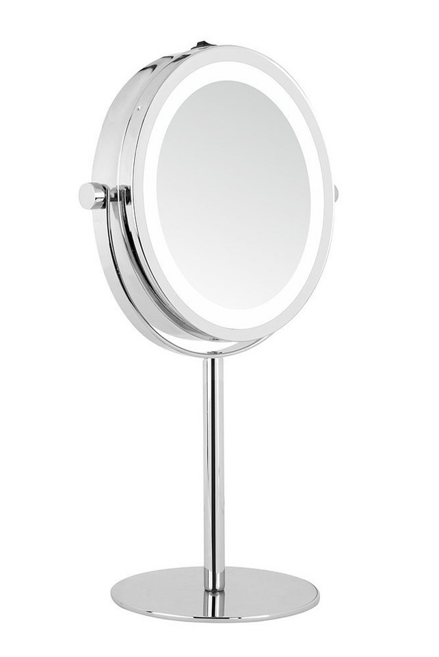 DEUSENFELD Kosmetikspiegel Deusenfeld SL7CB (Stand-Kosmetikspiegel), LED Beleuchtung, 7x-Vergrößerung + Normal, für 4xAAA Batterien von DEUSENFELD