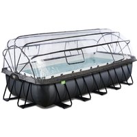 Exit Black Leather Pool 540x250x100cm mit Sandfilterpumpe und Abdeckung - schwarz von DEUTSCH