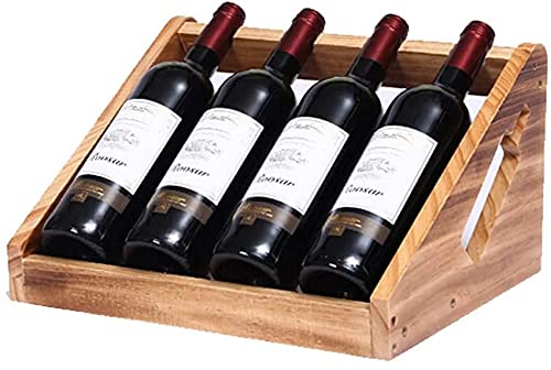 DEUYO Weinregal für 4 Flaschen aus Massivholz, zusammengebaute Haushaltsornamente, Retro-Farbe, Rotwein, 372–620 cm Warm as Ever von DEUYO
