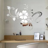 Devenirriche - 3D-Wandaufkleber, Wanddekoration, Schlafzimmer, Frühling, Hibiskusblüte, Natur, dekorativer Spiegel, Wandaufkleber, Heimdekoration, 86 von DEVENIRRICHE
