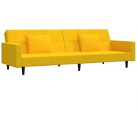 Devenirriche - Schlafsofa 2-Sitzer mit 2 Kissen Gelb Samt vidaXL Devenirriche - Schlafsofa 2-Sitzer mit 2 Kissen Gelb Samt vidaXL von DEVENIRRICHE