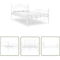 Devenirriche - The Living Store Bett Weiß Metall 120x200 cm - Metallbett - Doppelbett - Weißes Bett - Bettgestell - Boxspringbetten Devenirriche - The Living Store Bett Weiß Metall 120x200 cm - Metallbett - Doppelbett - Weißes Bett - Bettgestell - Boxspringbetten von DEVENIRRICHE