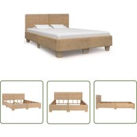 Devenirriche - The Living Store Bettrahmen Handgewebt Echtes Rattan 160×200 cm - Bettrahmen - Holzbett - Rattanbett - Massivholzmöbel von DEVENIRRICHE
