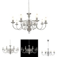 Devenirriche - The Living Store Kronleuchter Silbern für 8 x E14 Glühbirnen - Kronleuchter - Silber von DEVENIRRICHE