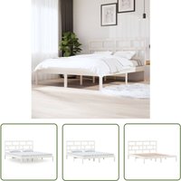 Devenirriche - The Living Store Massivholzbett Weiß 180x200 cm - Holzbett - Doppelbett - Massives Kiefernholz - Weißes Bett - Lattenrost Devenirriche - The Living Store Massivholzbett Weiß 180x200 cm - Holzbett - Doppelbett - Massives Kiefernholz - Weißes Bett - Lattenrost von DEVENIRRICHE