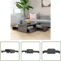 Devenirriche - The Living Store Satztisch-Set Hochglanz-Grau 100x100x26,5 cm - Satztisch - Couchtisch - Wohnzimmereinrichtung - Holzwerkstoff Möbel von DEVENIRRICHE