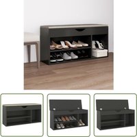 Devenirriche - The Living Store Schuhbank mit Kissen Grau 104x30x49 cm Holzwerkstoff - Schuhbank - Schuhregal - Garderobe - Einbauschrank Devenirriche - The Living Store Schuhbank mit Kissen Grau 104x30x49 cm Holzwerkstoff - Schuhbank - Schuhregal - Garderobe - Einbauschrank von DEVENIRRICHE
