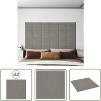 Devenirriche - The Living Store Wandpaneele 12 Stk. Hellgrau 30x30 cm Samt 1,08 m² - Wandpaneele - Samtpaneel - Wohnzimmerdeko - Schlafzimmerdeko Devenirriche - The Living Store Wandpaneele 12 Stk. Hellgrau 30x30 cm Samt 1,08 m² - Wandpaneele - Samtpaneel - Wohnzimmerdeko - Schlafzimmerdeko von DEVENIRRICHE
