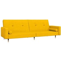 Schlafsofa 2-Sitzer mit 2 Kissen Gelb Samt vidaXL von DEVENIRRICHE