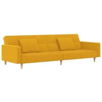 Schlafsofa 2-Sitzer mit 2 Kissen Gelb Stoff vidaXL von DEVENIRRICHE