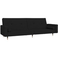 Schlafsofa 2-Sitzer mit 2 Kissen Schwarz Samt vidaXL von DEVENIRRICHE