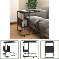 The Living Store Beistelltisch mit Rollen Schwarz 55x36x63,5 cm Holzwerkstoff - Couchtisch - Beistelltisch - Nachttisch - Dekotisch - Holztisch The Living Store Beistelltisch mit Rollen Schwarz 55x36x63,5 cm Holzwerkstoff - Couchtisch - Beistelltisch - Nachttisch - Dekotisch - Holztisch von DEVENIRRICHE