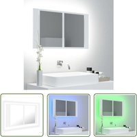 Devenirriche - The Living Store LED-Bad-Spiegelschrank Weiß 80x12x45 cm Acryl - LED-Spiegelschrank - Badezimmerspiegel - Acrylspiegel - Weißes von DEVENIRRICHE