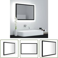 Devenirriche - The Living Store LED-Badspiegel Schwarz 60x8,5x37 cm Acryl - LED-Badspiegel - Wandspiegel - Badezimmerspiegel - Spiegelschrank von DEVENIRRICHE