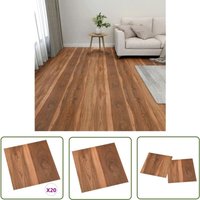 The Living Store PVC-Fliesen Selbstklebend 20 Stk. 1,86 m² Braun - PVC Fliesen - Vinyl Boden - Selbstklebender Bodenbelag - Wohnraum Dekoration von DEVENIRRICHE