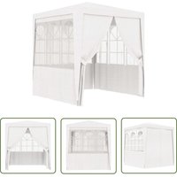The Living Store Profi-Partyzelt mit Seitenwänden 2,5x2,5 m Weiß 90 g/m² - Gartenzelt - Partyzelt - Outdoor Zelt - Pavillon - Sonnenschutz von DEVENIRRICHE