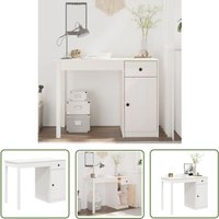 The Living Store Schreibtisch Weiß 100x50x75 cm Massivholz Kiefer - Holz Schreibtisch - Kiefer Schreibtisch - Weißer Schreibtisch - Bürostuhl - Home The Living Store Schreibtisch Weiß 100x50x75 cm Massivholz Kiefer - Holz Schreibtisch - Kiefer Schreibtisch - Weißer Schreibtisch - Bürostuhl - Home von DEVENIRRICHE