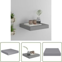 The Living Store Schweberegal Grau 23x23,5x3,8 cm MDF - Schweberegal - Wandregal - Regal Grau - Waben-MDF - Metallregal von DEVENIRRICHE