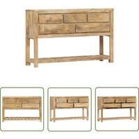 The Living Store Sideboard 120x30x75 cm Massivholz Mango - Holz Sideboard - Mangoholz Sideboard - Vintage Sideboard - Retro Sideboard - Wohnzimmer The Living Store Sideboard 120x30x75 cm Massivholz Mango - Holz Sideboard - Mangoholz Sideboard - Vintage Sideboard - Retro Sideboard - Wohnzimmer von DEVENIRRICHE