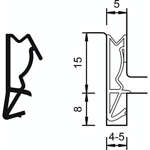 DEVENTER Graphitgrau Haustürendichtung S 6515a, Kunststoff von DEVENTER