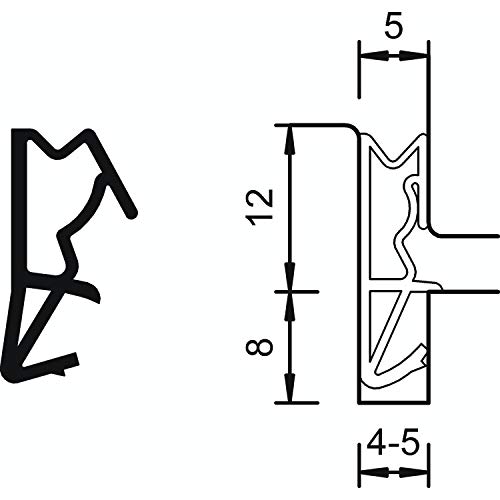 DEVENTER schwarz Haustürendichtung S 6512a, Kunststoff von DEVENTER