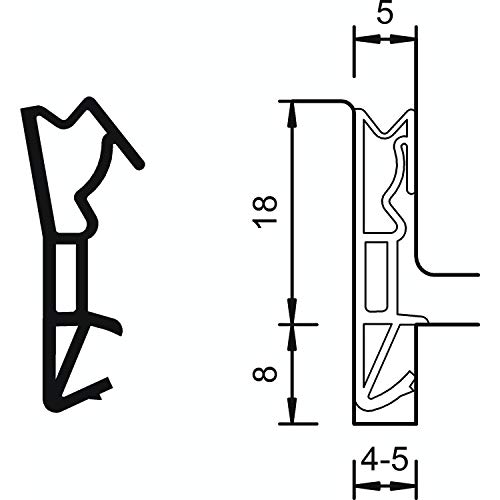 DEVENTER schwarz Haustürendichtung S 6518a, Kunststoff von DEVENTER