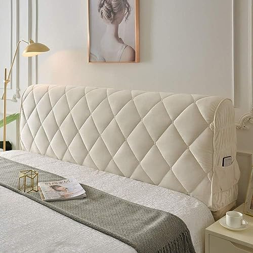 DEVINK Multifunktional Bett Kopfteil Dreieck Gepolstert, Dekorativ für, Ergonomie Rückenlehne Wandkissen, Tragbar Kopfstütze Wandschutz, mit Abnehmbarem Bezug Grau Kordsamt(150cm,White) von DEVINK