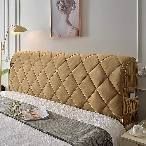 DEVINK Multifunktional Bett Kopfteil Dreieck Gepolstert, Dekorativ für, Ergonomie Rückenlehne Wandkissen, Tragbar Kopfstütze Wandschutz, mit Abnehmbarem Bezug Grau Kordsamt(160cm,Brown) von DEVINK