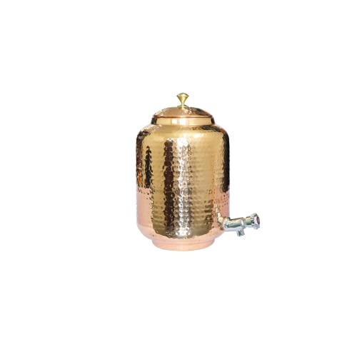 DEVKI Kupfer-Wasserkrug, Kupferkrug, Wasser-Moscow-Mules, Cocktail-indischer Kupferbehälter, Reiner Kupfer-Wasserbehälter, Kupferbecher, Trinkgläser, Flask, Utensil, Servierkrug, 8 l, Geschenk DEVKI Kupfer-Wasserkrug, Kupferkrug, Wasser-Moscow-Mules, Cocktail-indischer Kupferbehälter, Reiner Kupfer-Wasserbehälter, Kupferbecher, Trinkgläser, Flask, Utensil, Servierkrug, 8 l, Geschenk von DEVKI