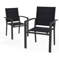 Balkonstuhle 2er Set Alu GartenstuhlBalkonstuhl stapelbar verstellbar klappbarBelastbarkeit 120 kg AluminiumOutdoor,Dunkelgrau - Dunkelgrau - Devoko von DEVOKO
