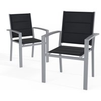 Balkonstuhle 2er Set Alu GartenstuhlBalkonstuhl stapelbar verstellbar klappbarBelastbarkeit 120 kg AluminiumOutdoor,Hellgrau - Hellgrau - Devoko von DEVOKO