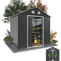 Devoko - 2.5㎡ Gerätehaus Geräteschuppen Schuppen Metall Pultdach Satteldach Gartenhaus von DEVOKO